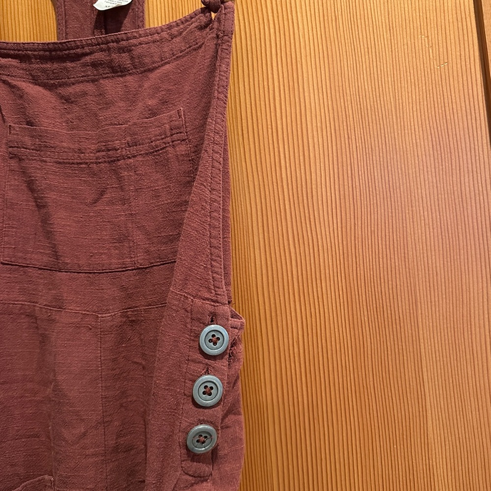 l*space Rust-Brown Textured Overalls - Picture 3 of 4